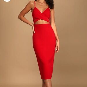 lulu’s Cross Your Heart bodycon midi dress